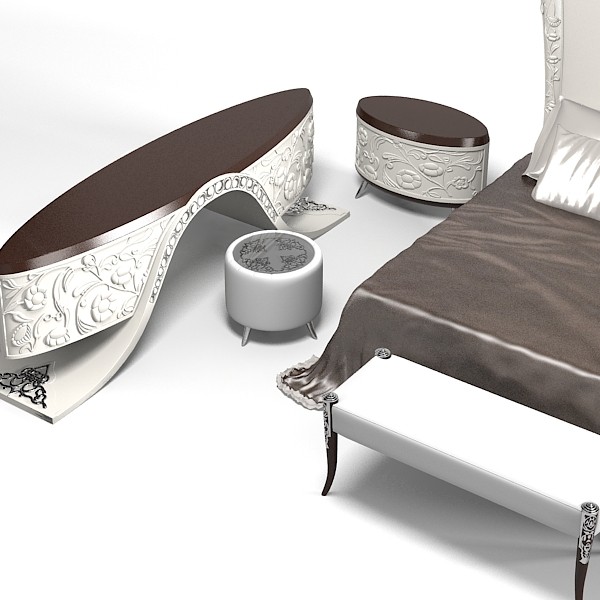 3d elle luxury glamour model - Elle due luxury glamour  bedroom set by shop3ds